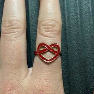 Red and gold heart ring